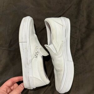 Vans White Slip-On Sneakers